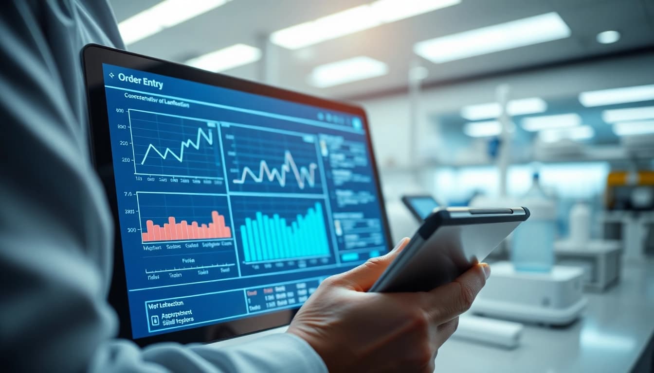 Alles Wichtige hier ansehen – Benutzerfreundliche Schnittstelle fuer Laborbestellungen mit grafischen Analysen.