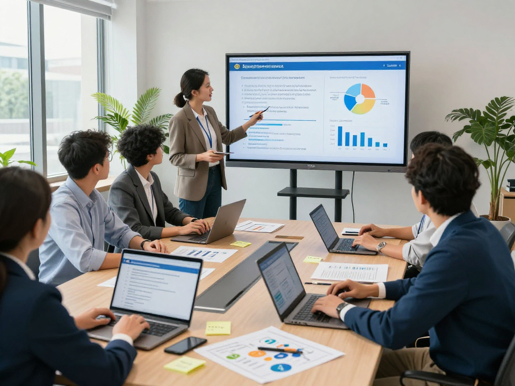 Engaged team of public administrators discussing data protection strategies for öffentliche und gemeinnützige Einrichtungen Kommunen
