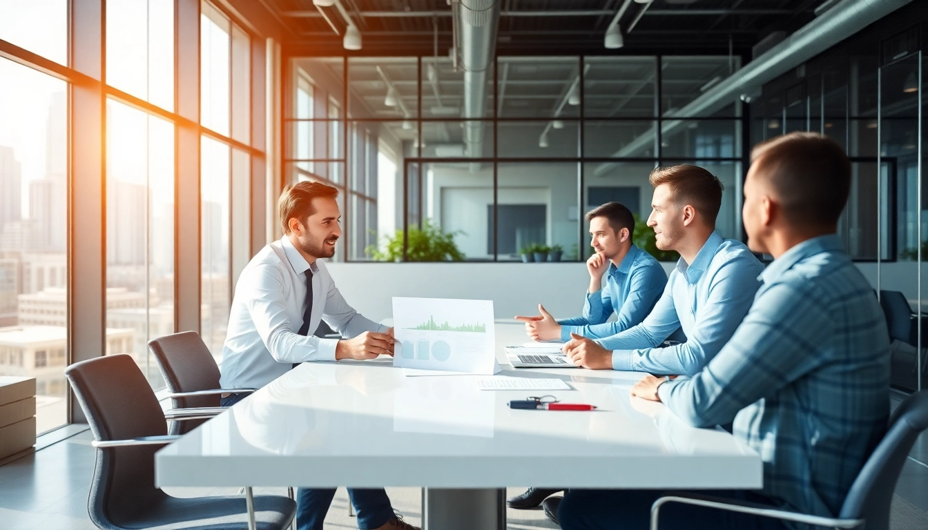 Headhunter Ingenieure berät in modernem Büro Ingenieure zu Karrierechancen.