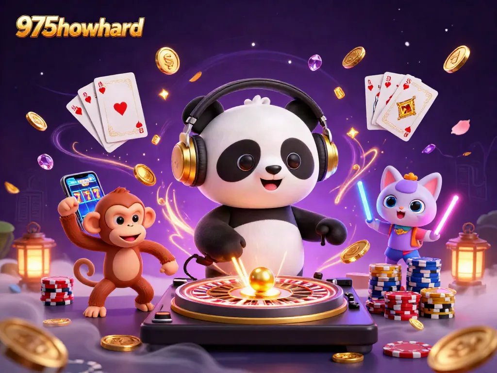 Experience the thrill at 975howard with a vibrant scene of playful casino characters.