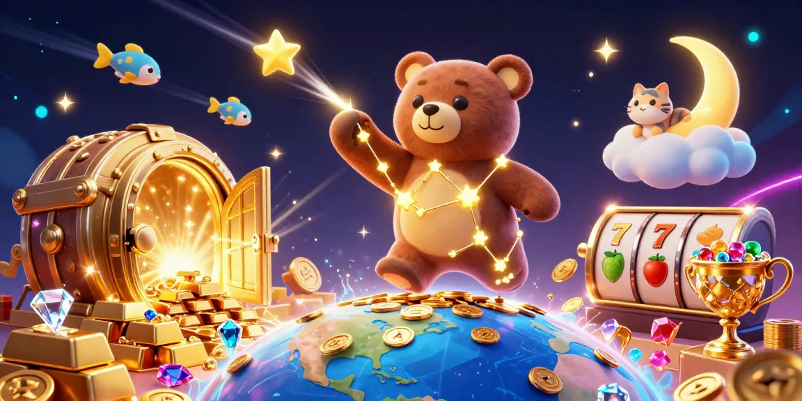 Experience the thrill of 188v slots with our vibrant, cosmic-themed 3D illustration of winnings and luck.